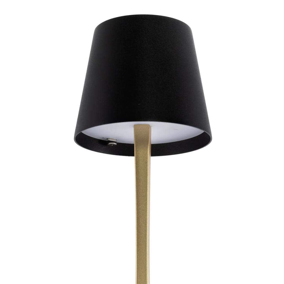 Lampe de table LED sans fil, or et noir ROME SECURIT - Abat-jour noir de la lampe de table Securit ROME, vu de dessous