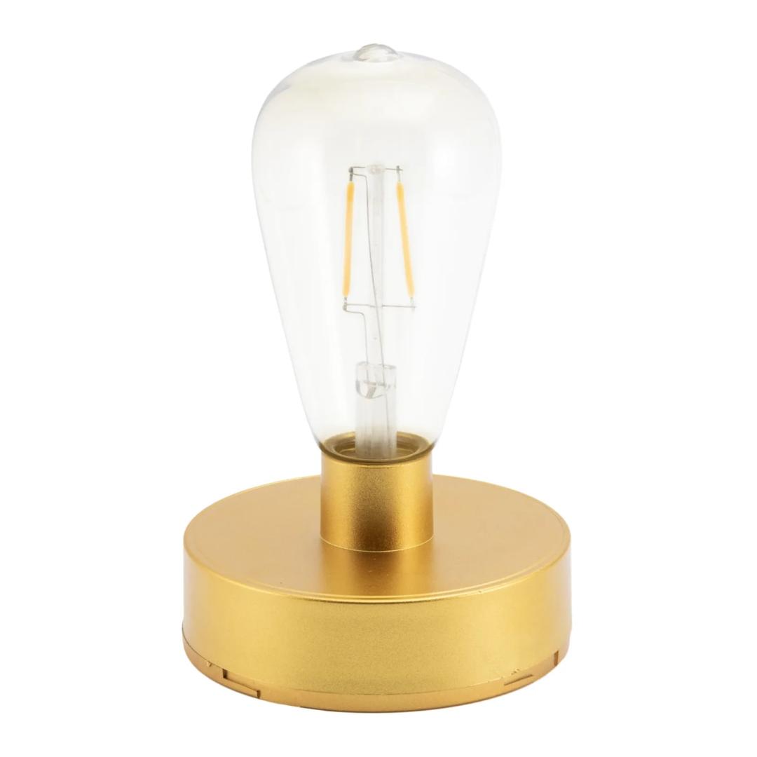 Lanterne LED sans fil, métal ajouré MARRAKECH SECURIT - Module lumineux de la lanterne Securit MARRAKECH, socle doré et ampoule