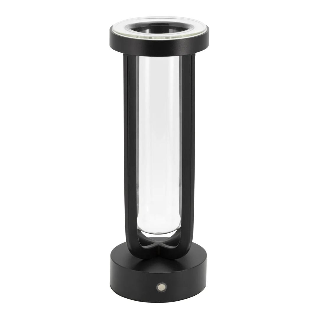 Lampe-vase LED sans fil, tube en verre FLORENCE SECURIT - Lampe-vase Securit FLORENCE éteinte, tube en verre et armature noire
