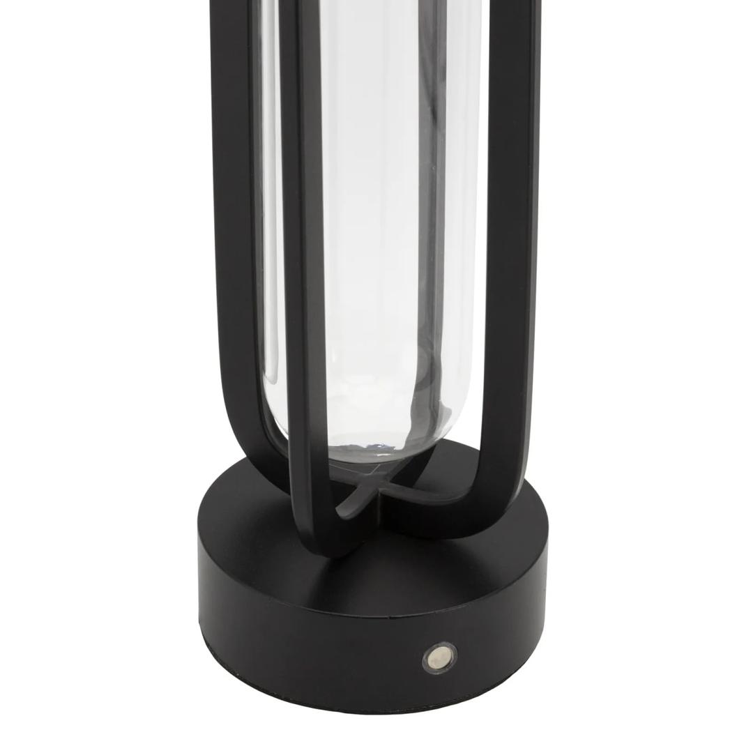 Lampe-vase LED sans fil, tube en verre FLORENCE SECURIT - Socle rond de la lampe-vase Securit FLORENCE, avec son bouton