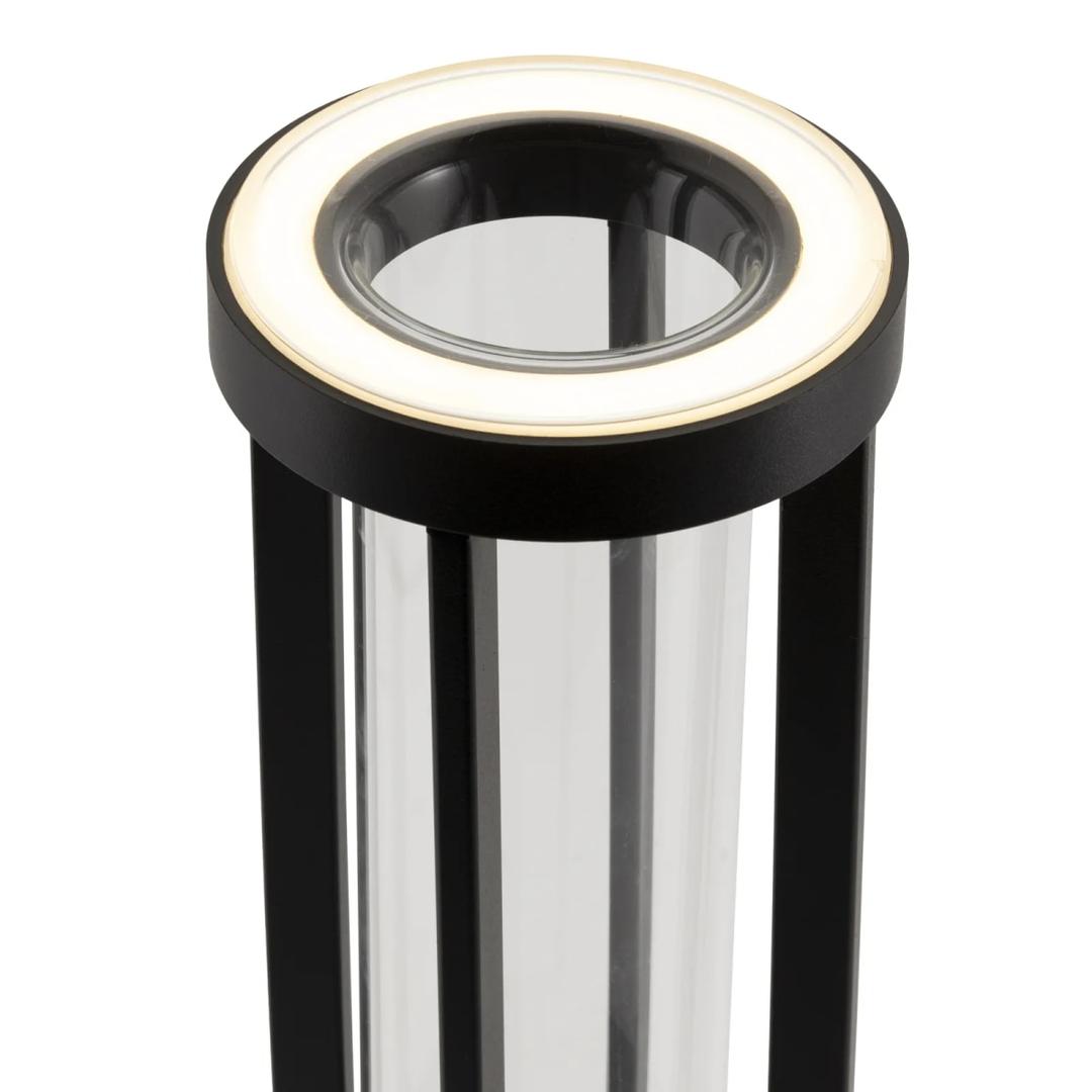 Lampe-vase LED sans fil, tube en verre FLORENCE SECURIT - Anneau lumineux allumé au sommet de la lampe-vase Securit FLORENCE