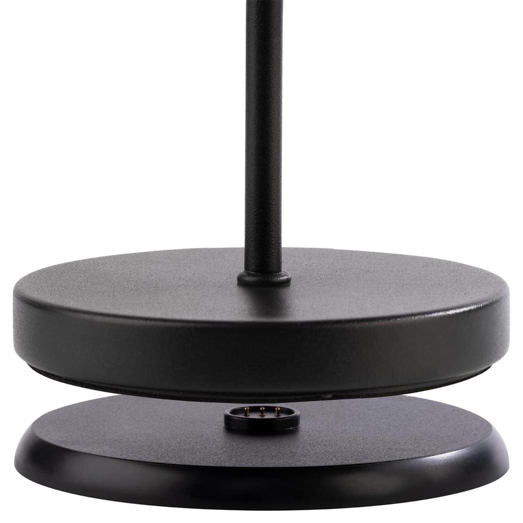 Lampe de table LED sans fil, verre fumé ANTON APS - Pied de la lampe APS ANTON soulevé au-dessus du socle de charge