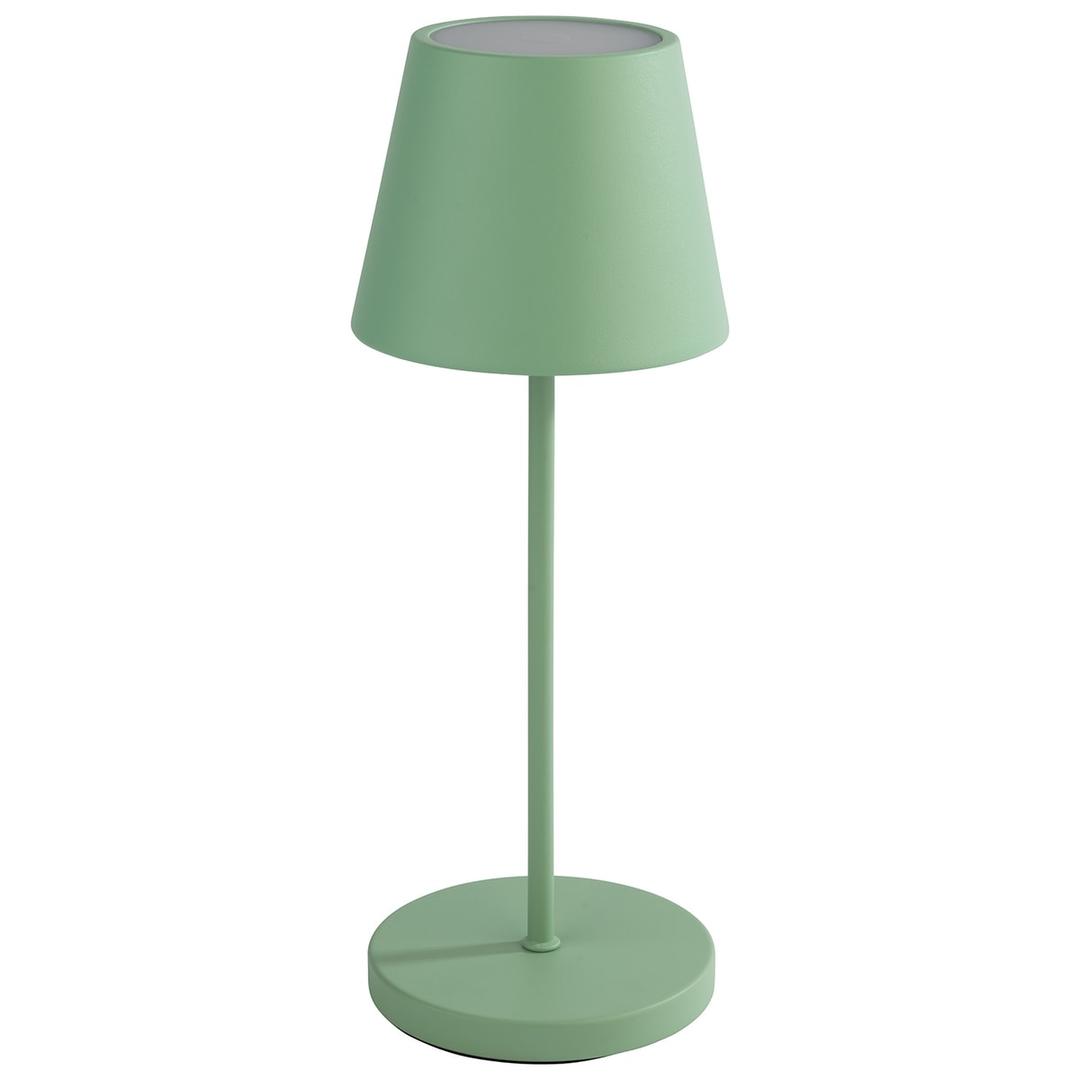 Lampe de table LED sans fil, abat-jour en métal MERLE APS - Lampe de table LED rechargeable APS MERLE menthe, vue de face
