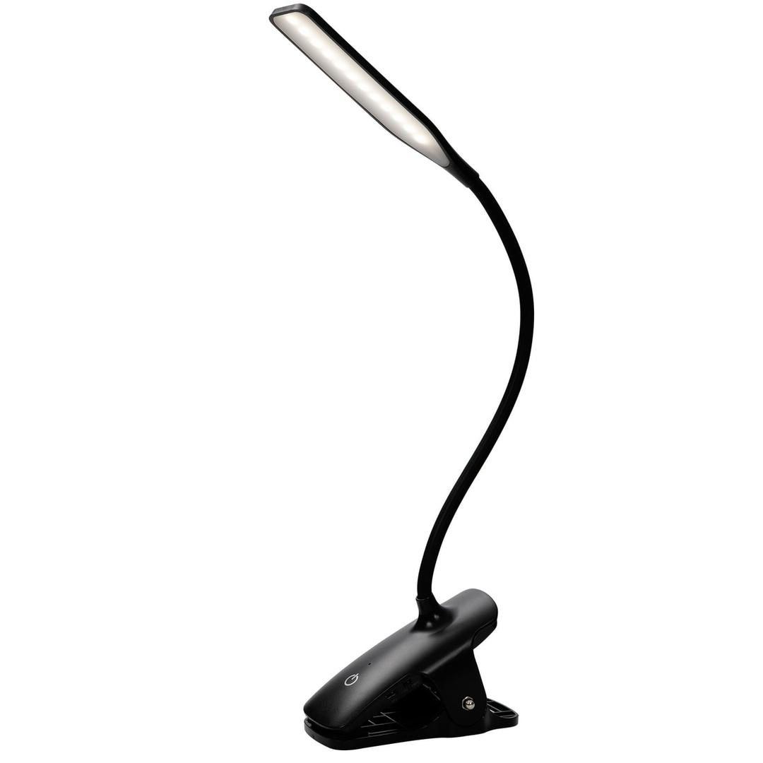 Lampe à pince LED sans fil, bras flexible LEDCLIP ALBA - Lampe ALBA LEDCLIP de profil, bras flexible et tête LED