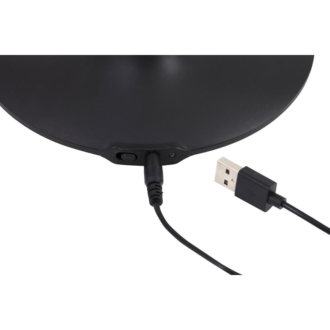Lampe de bureau LED, double tête orientable LEDTWIN ALBA - Câble USB branché sur le socle de la lampe ALBA LEDTWIN