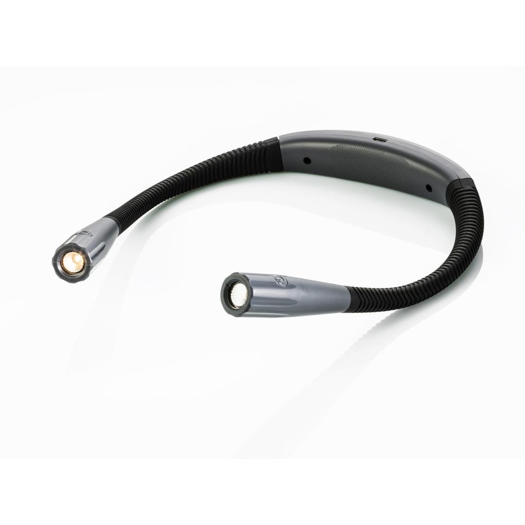 Lampe de lecture LED tour de cou, mains libres LOOPLight WEDO - Lampe de lecture tour de cou WEDO LOOPLight allumée en blanc chaud