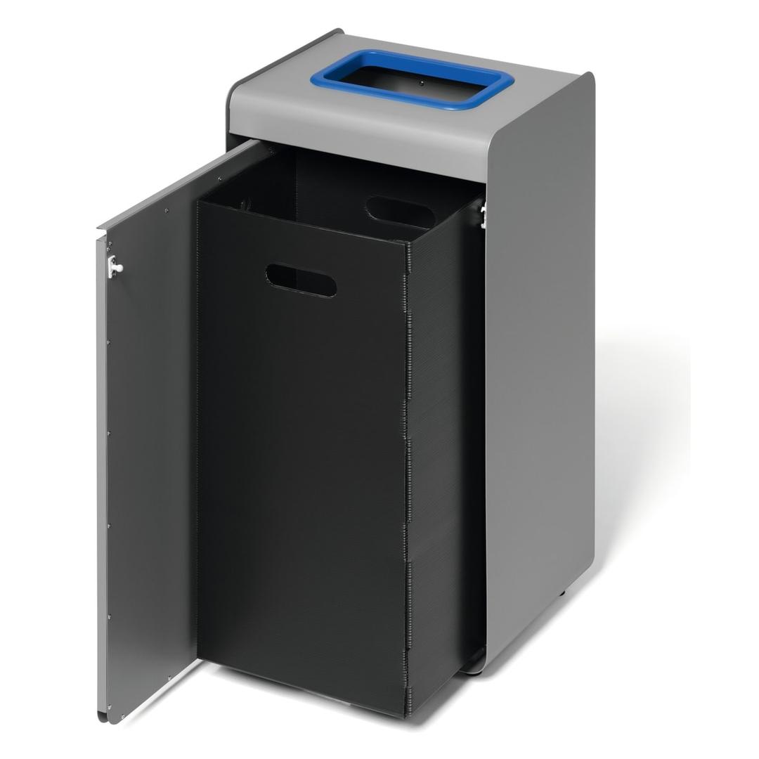 Borne de tri sélectif 55 litres DURASORT papier DURABLE - Borne de tri sélectif DURABLE DURASORT papier, porte ouverte sur le bac intérieur