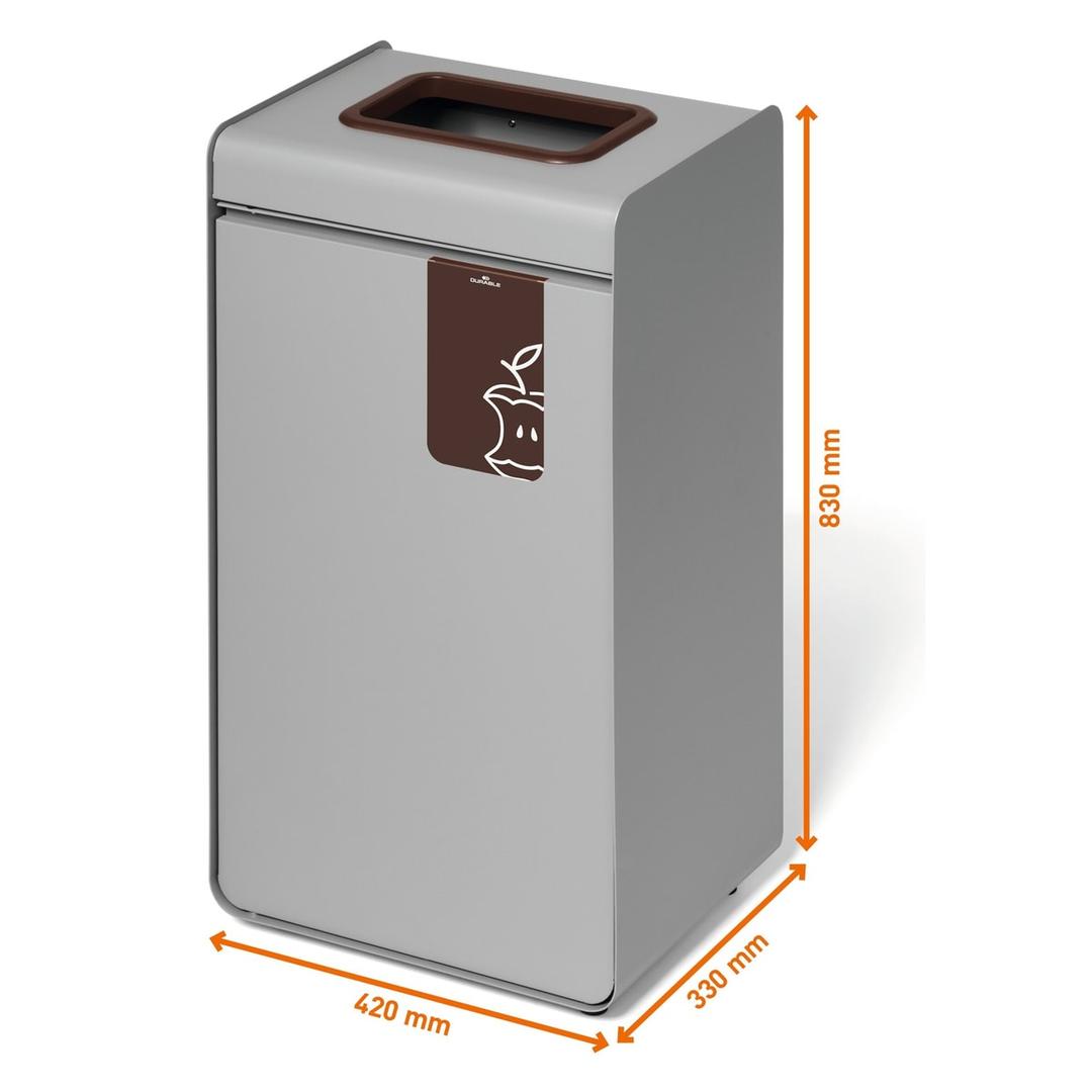 Borne de tri sélectif 55 litres DURASORT biodéchets DURABLE - Borne de tri sélectif DURABLE DURASORT biodéchets, dimensions