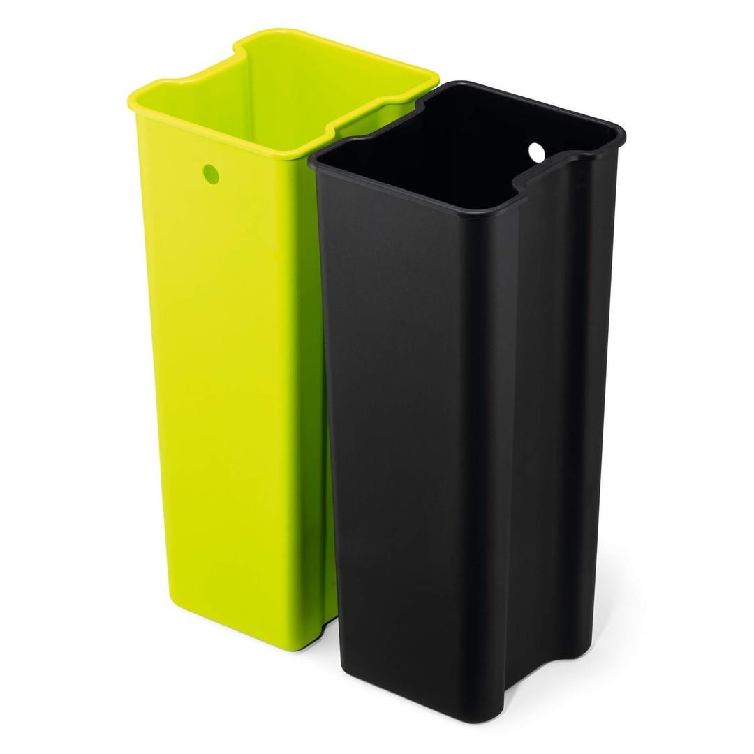 Poubelle automatique à capteur 2 × 20 litres NO TOUCH DUO DURABLE - Poubelle automatique DURABLE NO TOUCH DUO, les deux bacs de 20 litres sortis