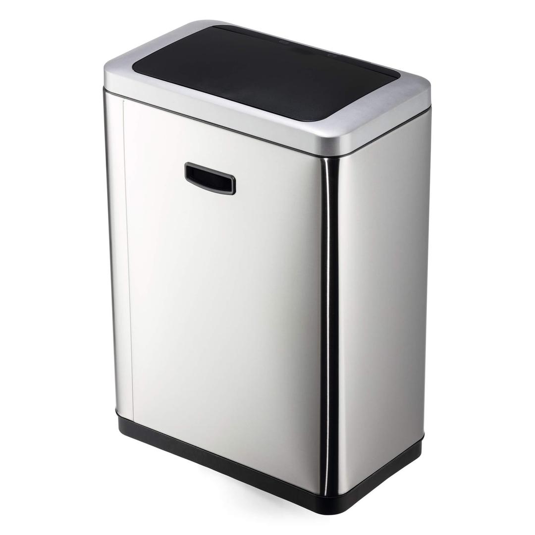 Poubelle automatique à capteur 2 × 20 litres NO TOUCH DUO DURABLE - Poubelle automatique DURABLE NO TOUCH DUO, vue arrière avec la poignée encastrée