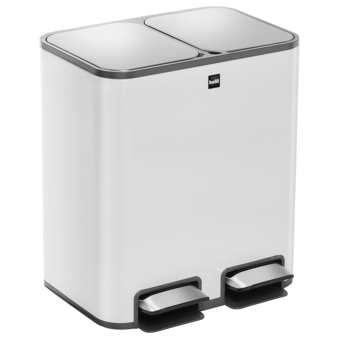 Poubelle de tri à pédale 2 × 12 litres the classy HELIT - Poubelle de tri helit the classy 2 × 12 litres, vue d'ensemble