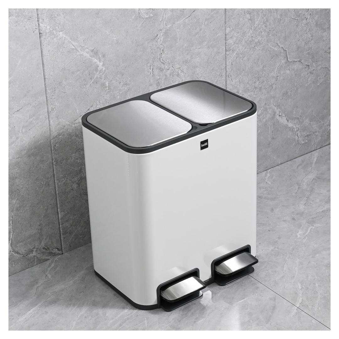 Poubelle de tri à pédale 2 × 12 litres the classy HELIT - Poubelle de tri helit the classy 2 × 12 litres, en situation