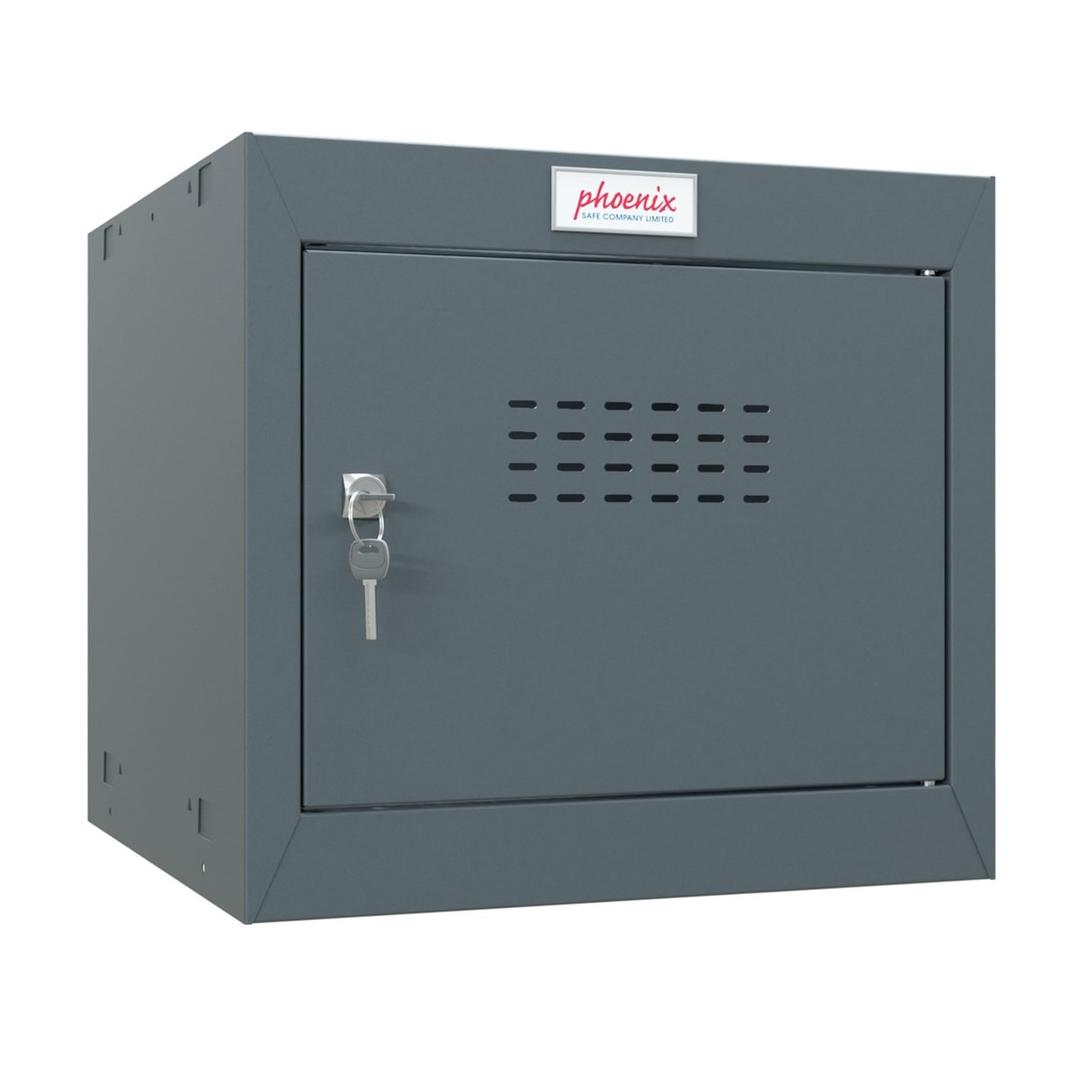 Casier cube à clé, 44 litres CL0344 PHOENIX - Casier cube Phoenix CL0344 anthracite, porte fermée