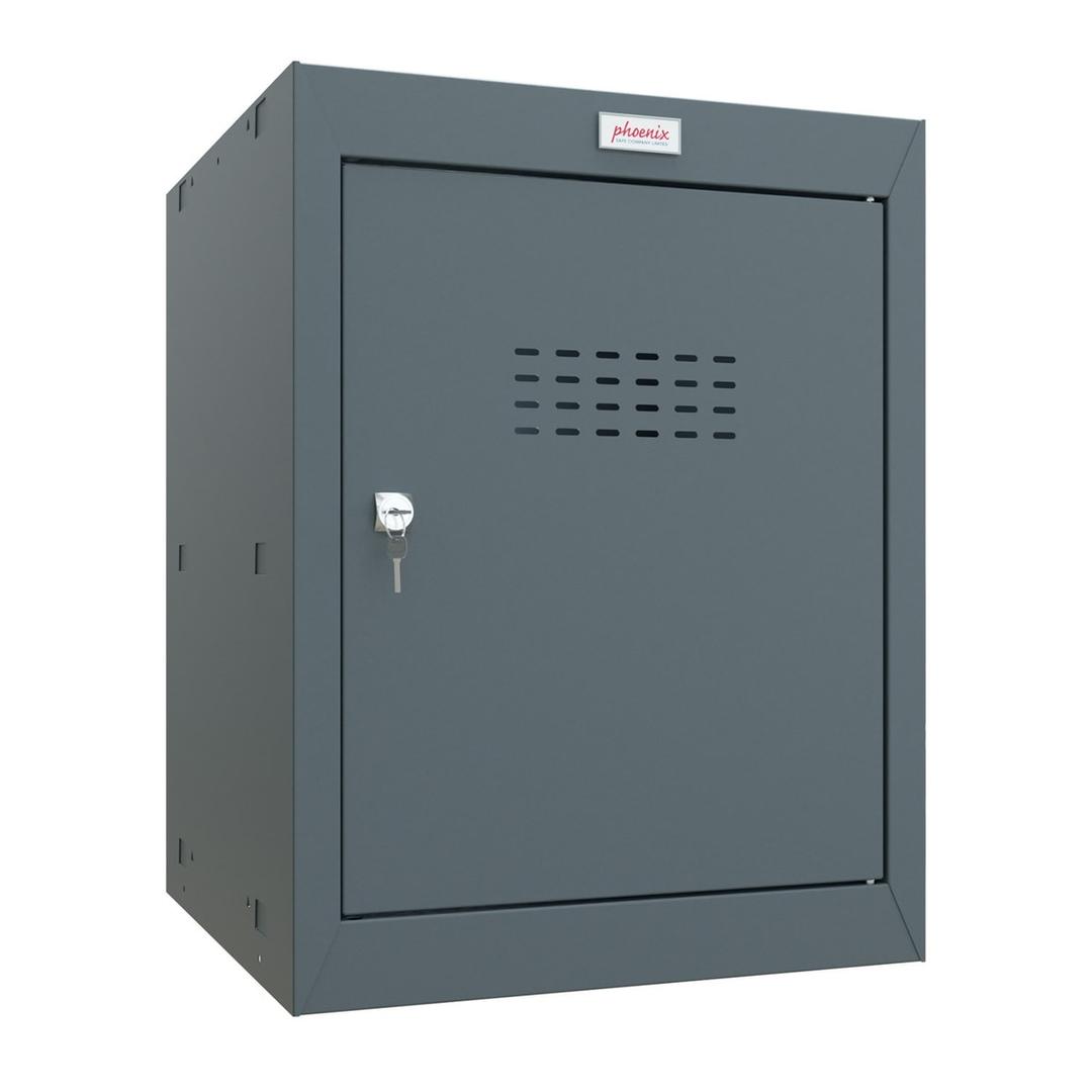 Casier cube à clé, 66 litres CL0544 PHOENIX - Casier cube Phoenix CL0544 anthracite, porte fermée