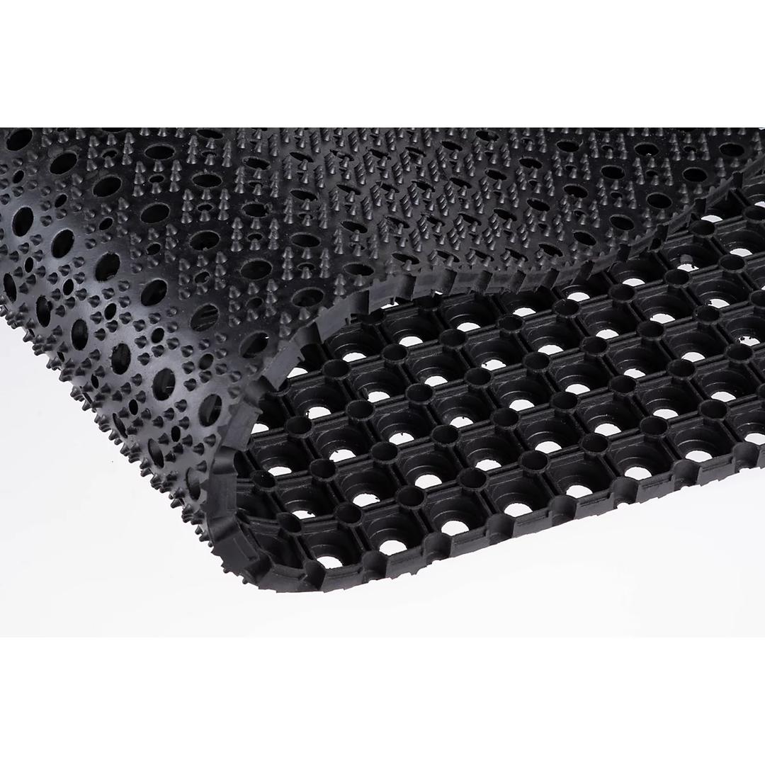 Tapis caillebotis en caoutchouc, intérieur et extérieur EAZYCARE SCRUB MILTEX - Tapis caillebotis miltex EAZYCARE SCRUB noir 80 × 120 cm, angle et épaisseur de 22 mm
