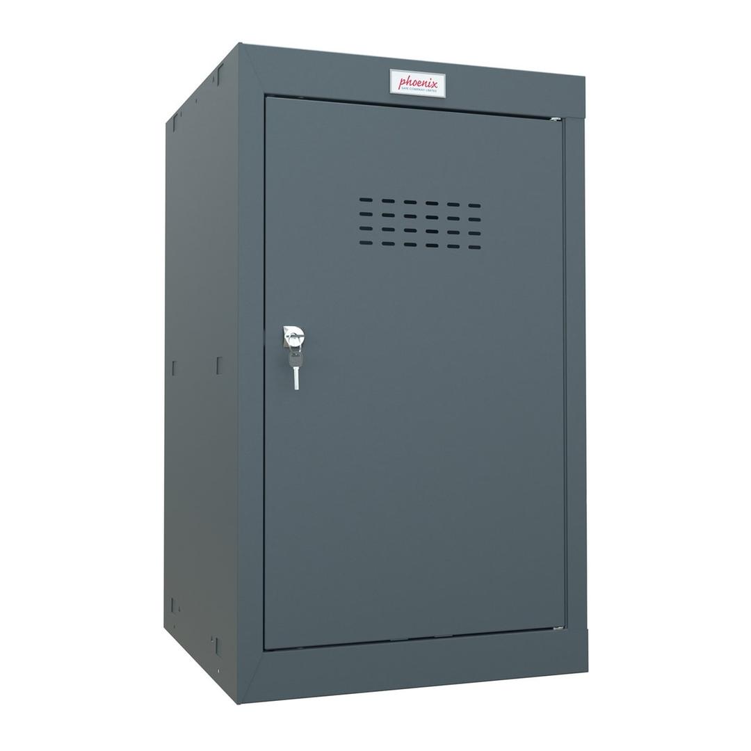 Casier cube à clé, 87 litres CL0644 PHOENIX - Casier cube Phoenix CL0644 anthracite, porte fermée