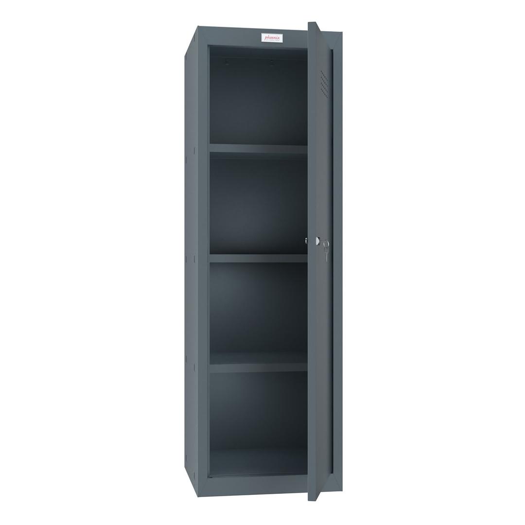 Casier cube à clé, 173 litres CL1244 PHOENIX - Casier cube Phoenix CL1244 anthracite, porte ouverte sur l'intérieur