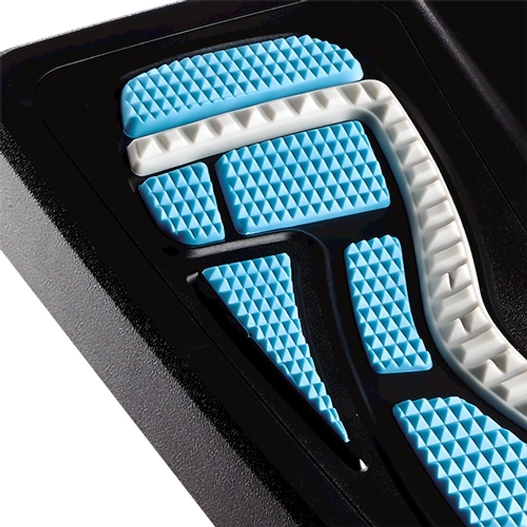 Repose-pieds massant, 3 hauteurs et bascule Energizer FELLOWES - Repose-pieds Fellowes Energizer, détail surface massante caoutchouc