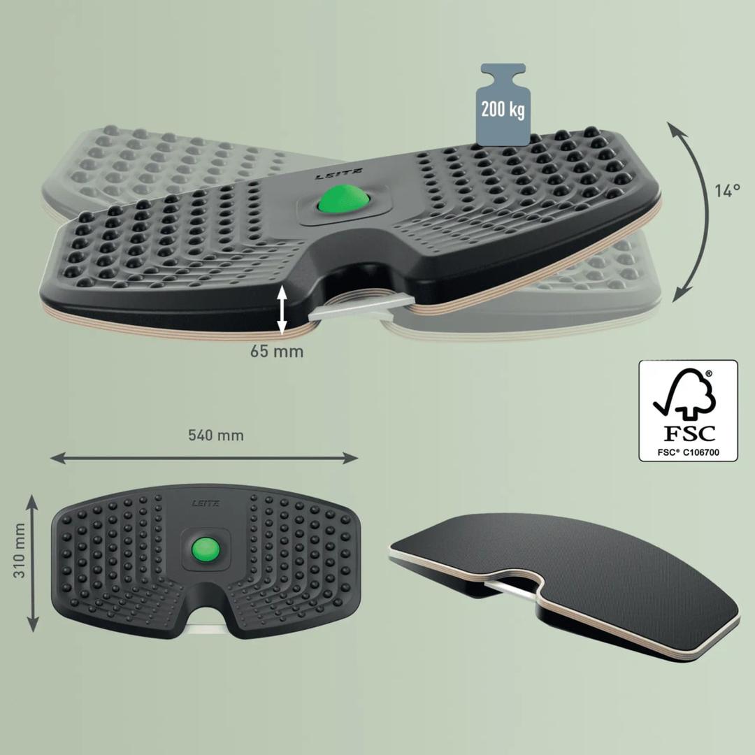 Planche d'équilibre pour bureau assis-debout Ergo Active LEITZ - Planche d'équilibre LEITZ Ergo Active, schéma coté