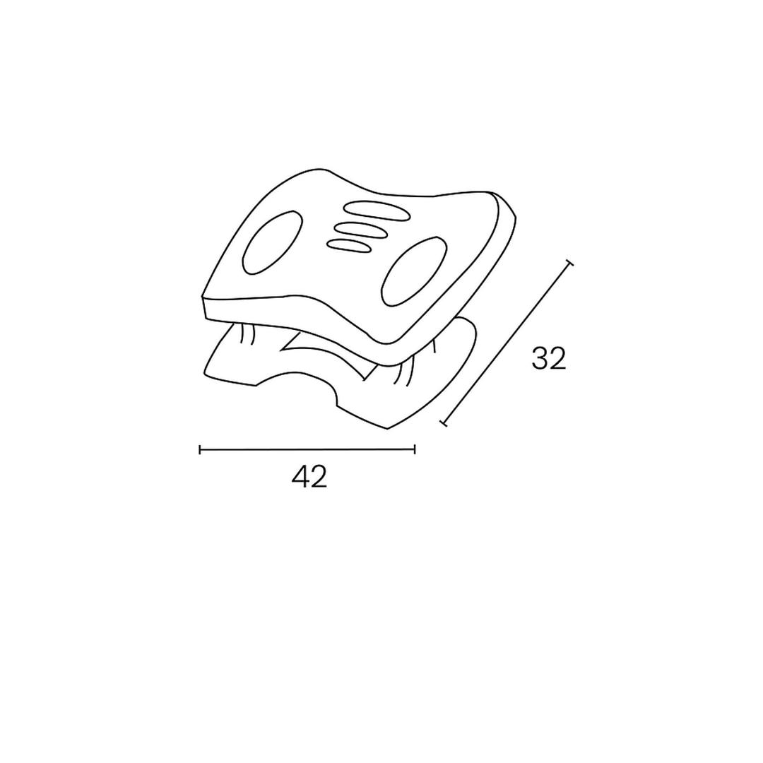 Repose-pieds réglable, 3 hauteurs, 0 à 20° NYMPHEA UNILUX - Repose-pieds UNILUX NYMPHEA, schéma coté 42 × 32
