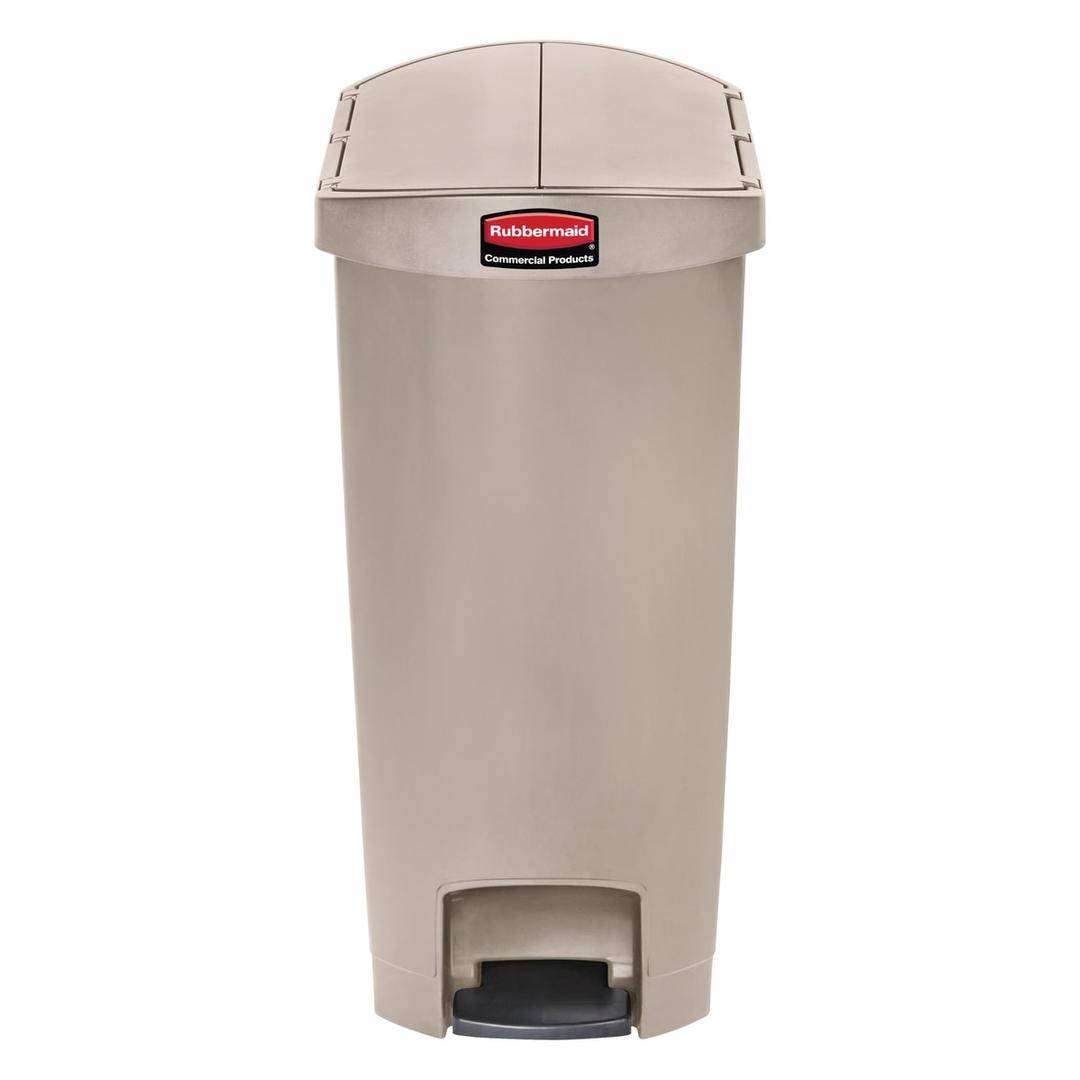Poubelle à pédale latérale, 50 à 90 litres Streamline End Step RUBBERMAID - Poubelle à pédale latérale Rubbermaid Streamline End Step 50 litres, vue de face