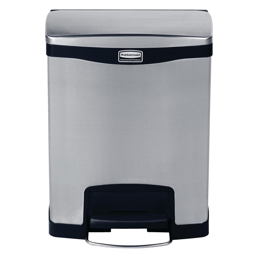 Poubelle à pédale en inox, 30 à 90 litres Impressions RUBBERMAID - Poubelle à pédale inox Rubbermaid Impressions 30 litres, vue de face