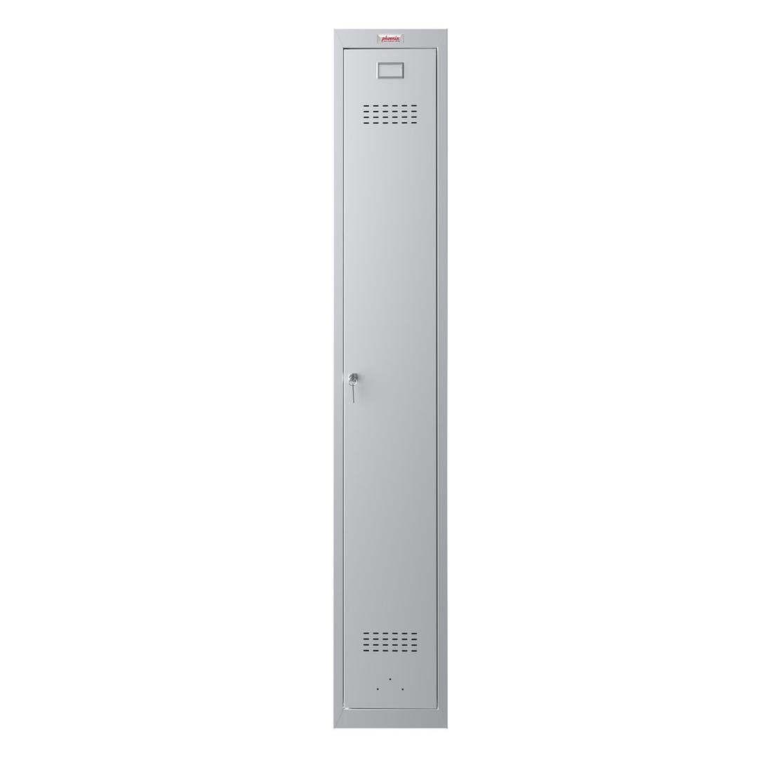 Vestiaire 1 porte en acier, 242 litres PL1130, serrure à clé PHOENIX - Vestiaire Phoenix PL1130 serrure à clé gris clair, vue de face