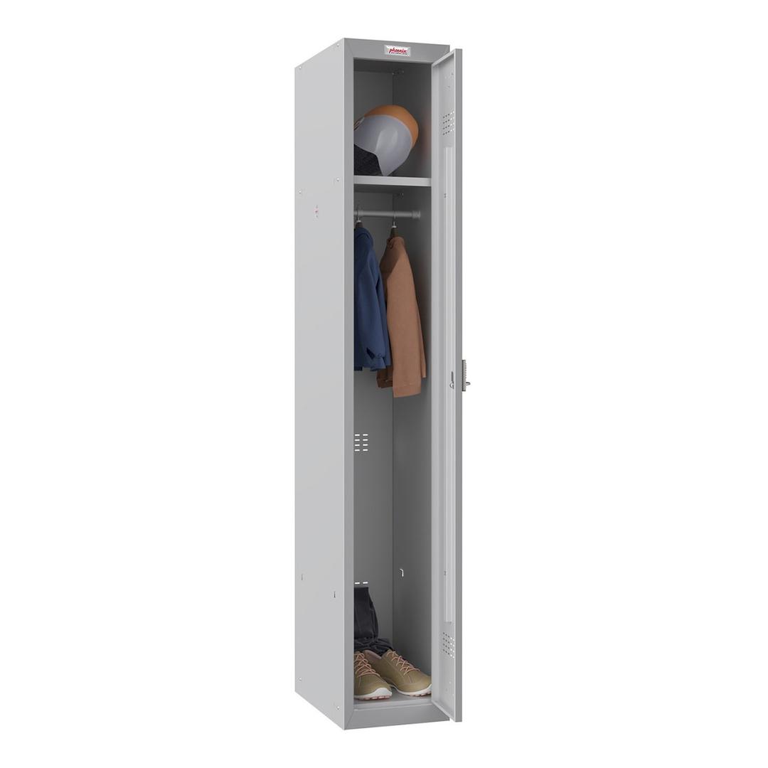 Vestiaire 1 porte en acier, 242 litres PL1130, serrure électronique PHOENIX - Vestiaire Phoenix PL1130 serrure électronique gris clair, porte ouverte