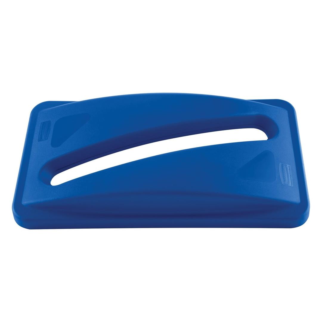 Couvercle de tri papier pour collecteur Slim Jim Slim Jim couvercle de tri papier RUBBERMAID - Couvercle de tri papier bleu Rubbermaid Slim Jim, vue de dessus