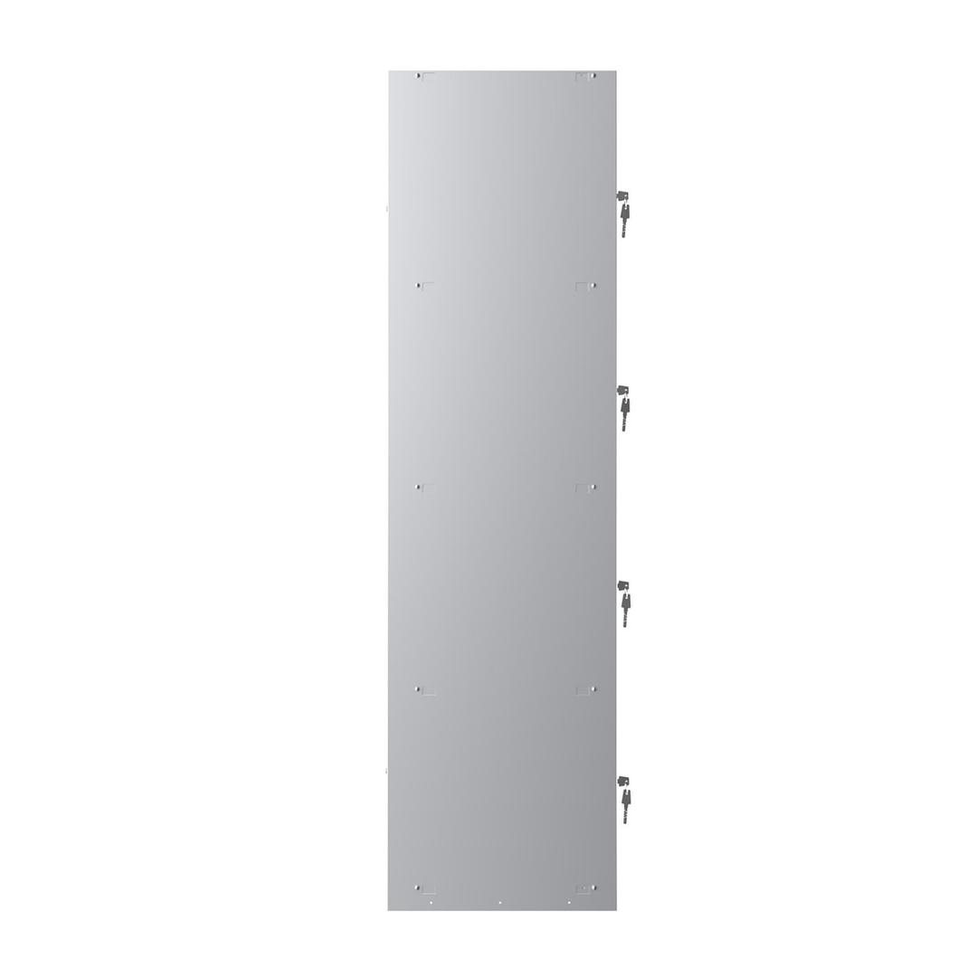 Casier 4 portes en acier, 4 x 60,5 litres PL1430, serrure à clé PHOENIX - Casier Phoenix PL1430 serrure à clé gris clair, vue de dos