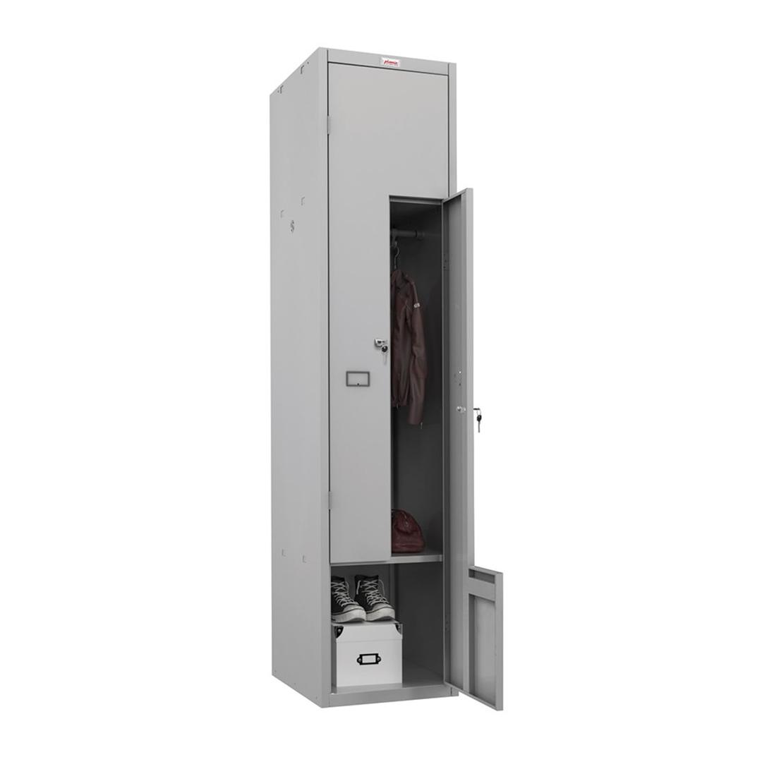 Vestiaire 2 portes en Z, 324 litres PLZ1240, serrure à clé PHOENIX - Vestiaire Phoenix PLZ1240 serrure à clé, porte ouverte