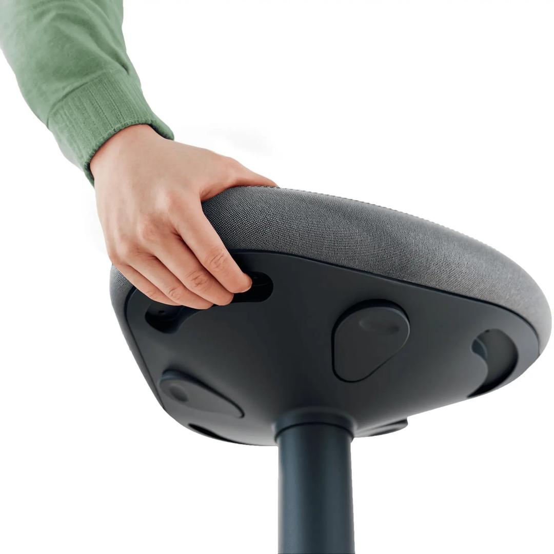 Tabouret assis-debout Ergo Active assis-debout gris foncé LEITZ - Tabouret assis-debout LEITZ Ergo Active assis-debout gris foncé, poignée de transport