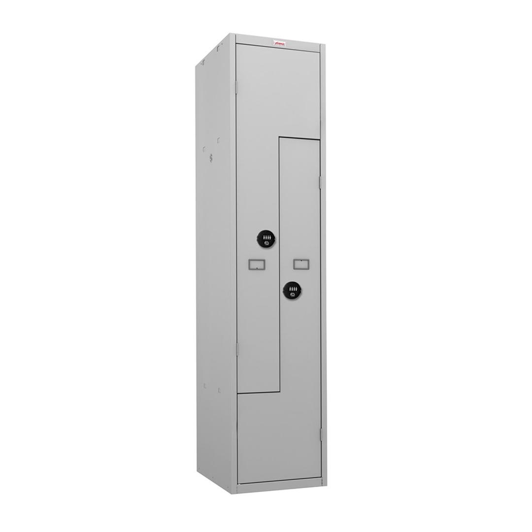 Vestiaire 2 portes en Z, 324 litres PLZ1240, serrure à code PHOENIX - Vestiaire Phoenix PLZ1240 serrure à code, vue de trois quarts