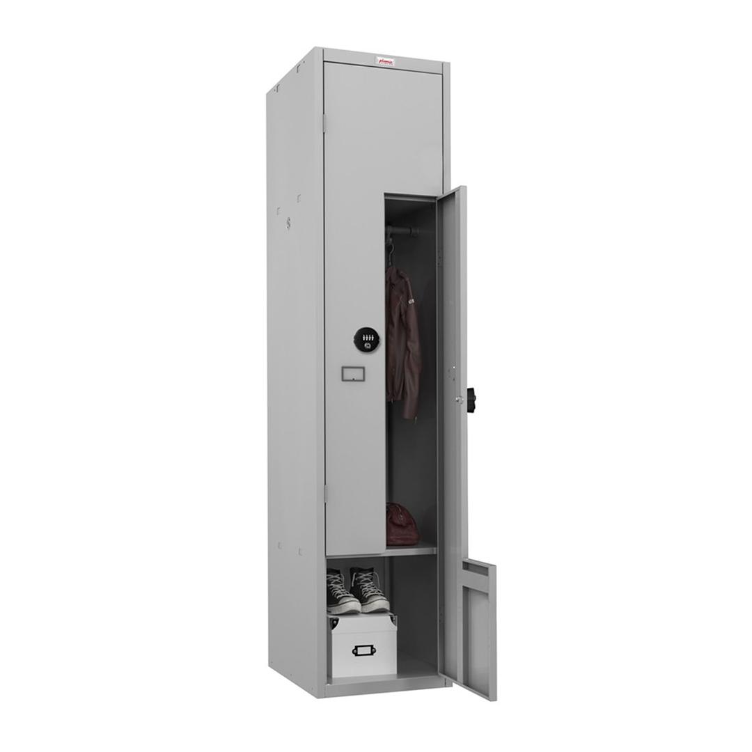 Vestiaire 2 portes en Z, 324 litres PLZ1240, serrure à code PHOENIX - Vestiaire Phoenix PLZ1240 serrure à code, porte ouverte