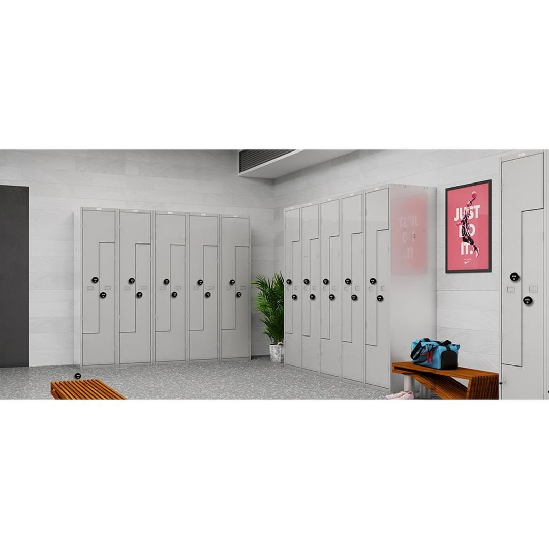 Vestiaire 2 portes en Z, 324 litres PLZ1240, serrure à code PHOENIX - Vestiaire Phoenix PLZ1240 serrure à code, en situation dans un vestiaire