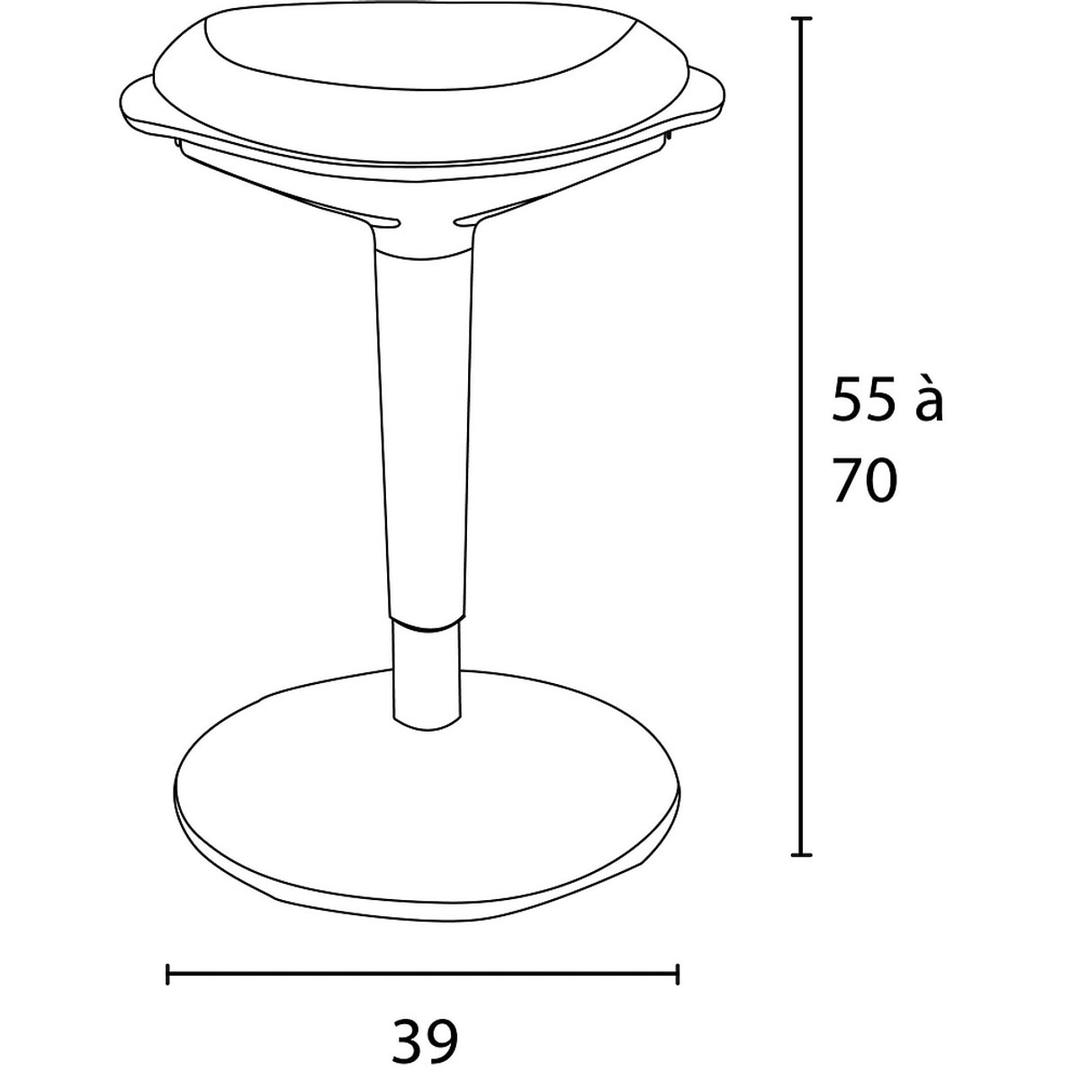 Tabouret assis-debout ERGO BOOST blanc-gris UNILUX - Tabouret assis-debout UNILUX ERGO BOOST blanc-gris, dimensions