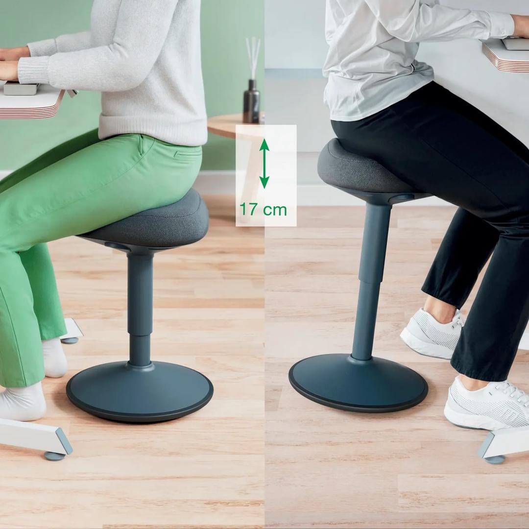 Tabouret actif Ergo Active gris foncé LEITZ - Tabouret actif LEITZ Ergo Active gris foncé, deux hauteurs d'assise