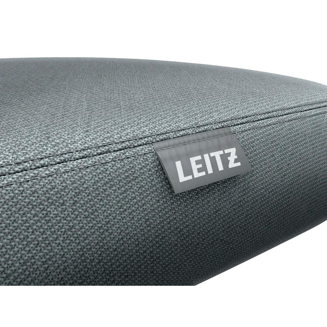 Tabouret à roulettes Ergo assise oscillante gris clair LEITZ - Tabouret à roulettes LEITZ Ergo assise oscillante gris clair, détail du tissu