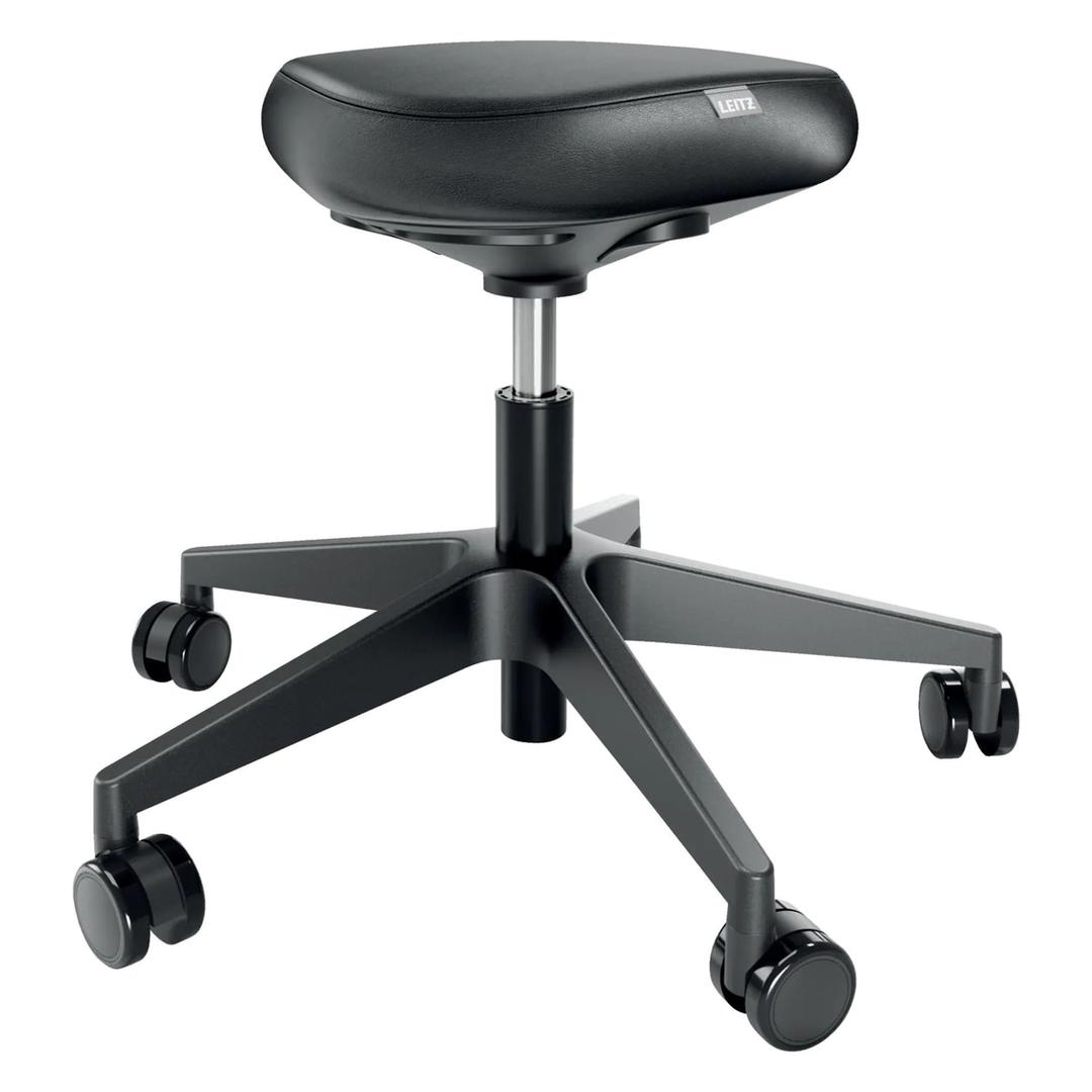 Tabouret à roulettes Ergo assise confortable noir LEITZ - Tabouret à roulettes LEITZ Ergo assise confortable noir, vue d'ensemble