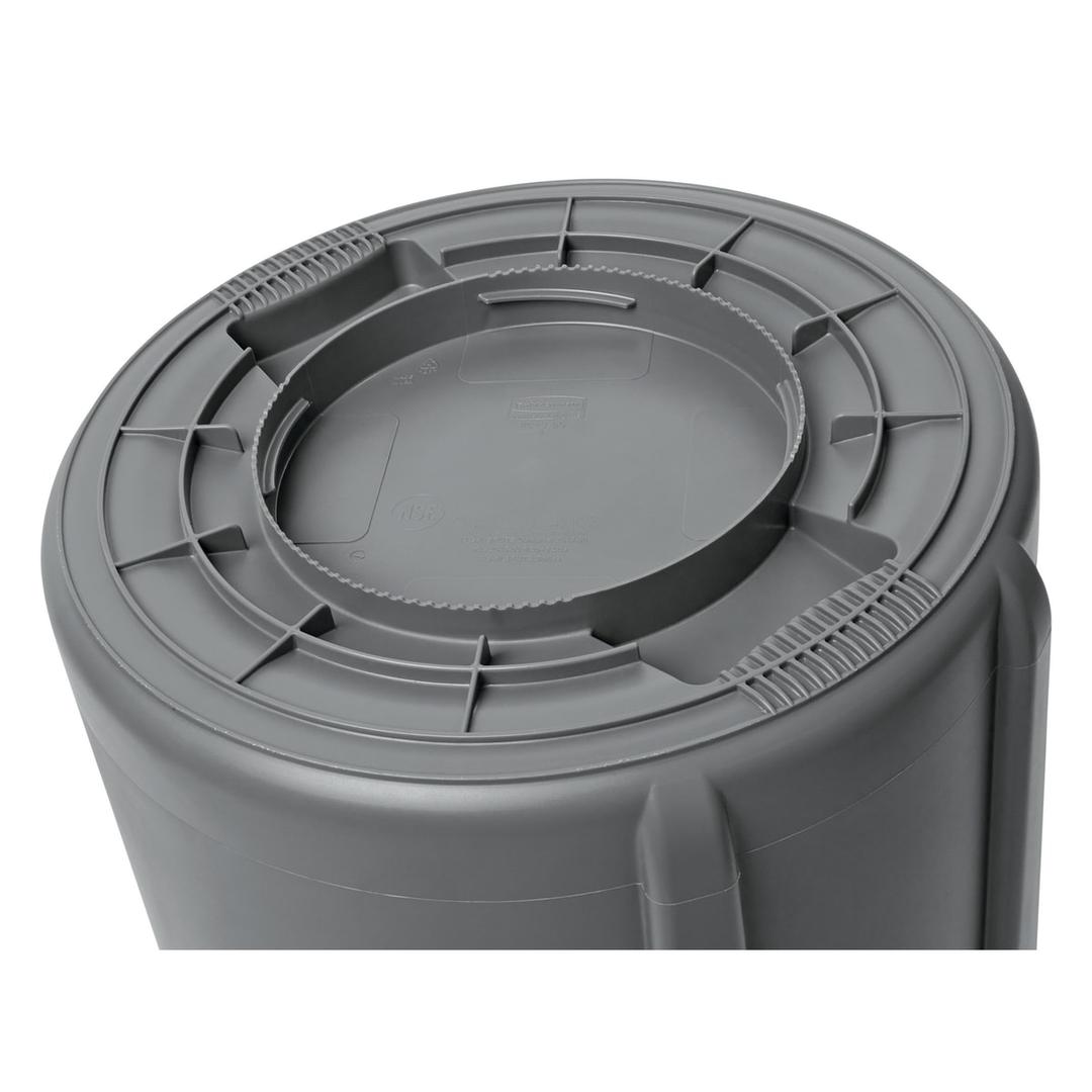 Collecteur de déchets rond ventilé, 37,9 à 208,2 litres BRUTE ventilé RUBBERMAID - Collecteur Rubbermaid BRUTE ventilé 75,7 litres gris, base renforcée