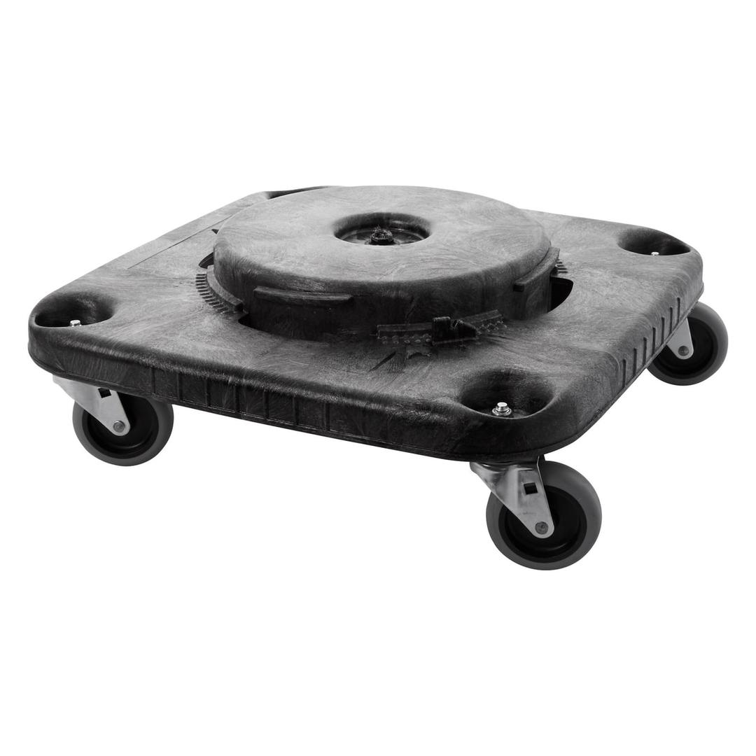 Chariot à roulettes pour collecteur BRUTE carré BRUTE chariot carré RUBBERMAID - Chariot à roulettes Rubbermaid BRUTE carré, vue de dessous
