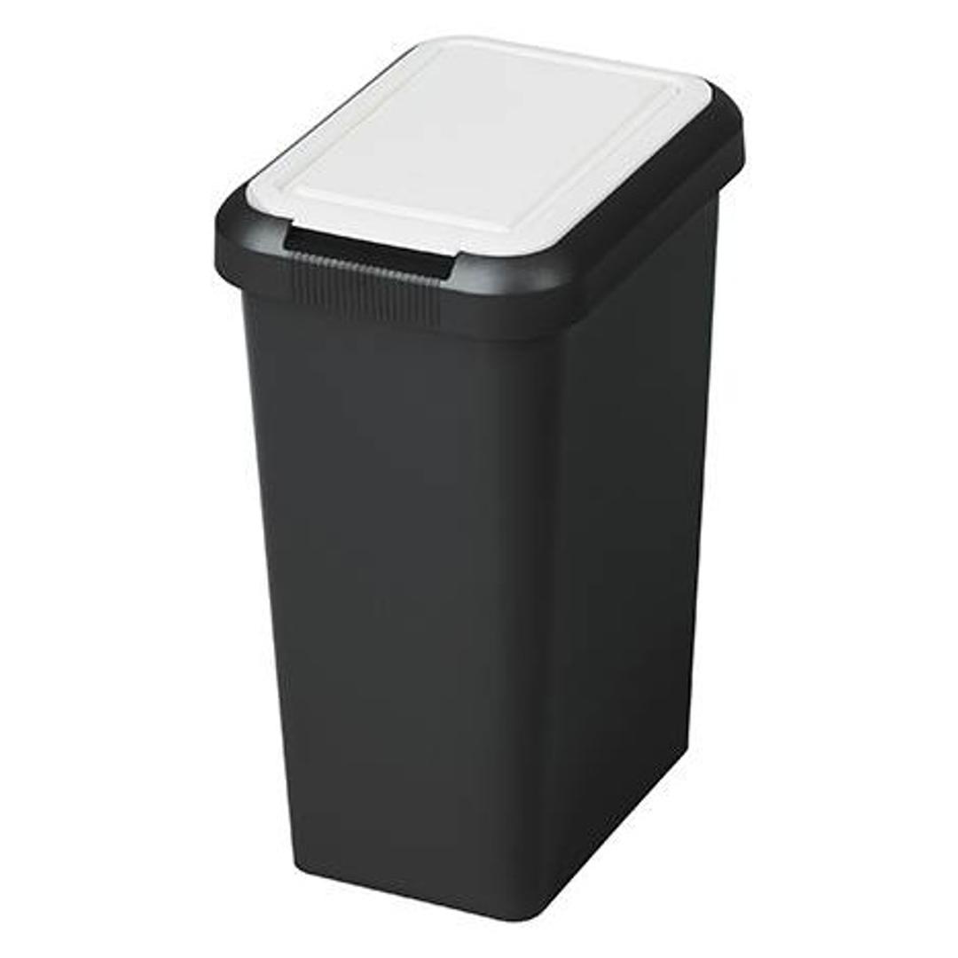 Poubelle de tri 45 litres, matière recyclée Touch & Lift CEP - Poubelle de tri CEP Touch & Lift 45 litres couvercle blanc, vue d'ensemble