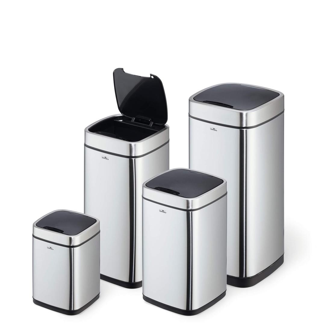 Poubelle automatique à capteur, inox NO TOUCH DURABLE - Les 4 contenances de la poubelle automatique DURABLE NO TOUCH