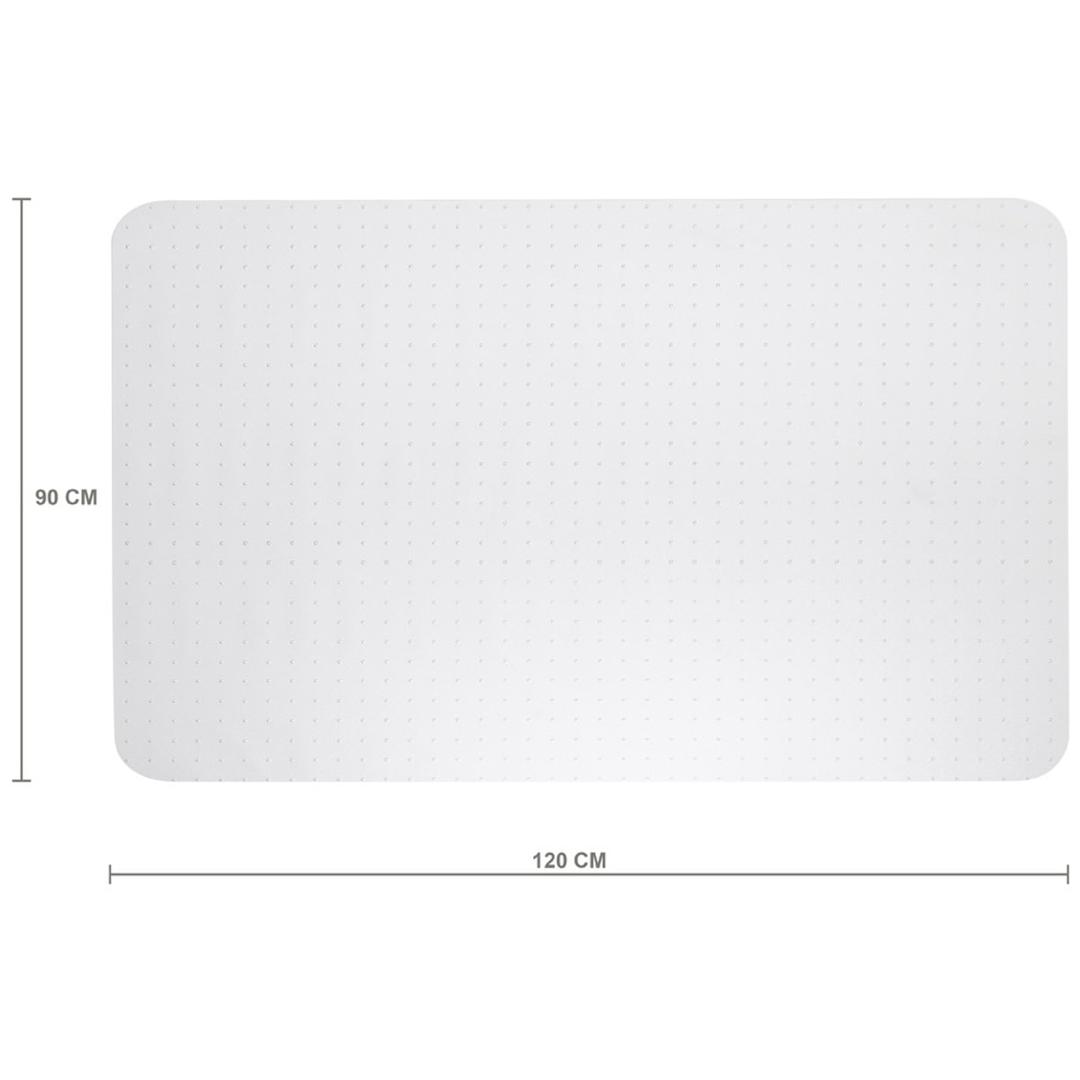 Tapis de sol de bureau transparent, 2,3 mm Polycarbonate pour moquette RILLSTAB - Tapis de sol rillstab polycarbonate transparent pour moquette, 914 × 1219 mm, avec ses cotes
