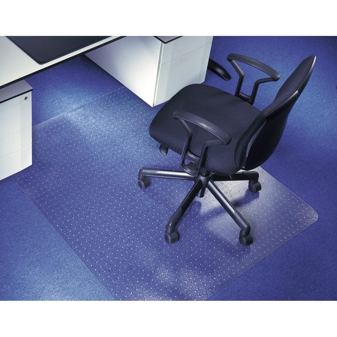 Tapis de sol de bureau transparent, 2,3 mm Polycarbonate pour moquette RILLSTAB - Tapis de sol rillstab polycarbonate pour moquette sous un fauteuil de bureau, sur une moquette