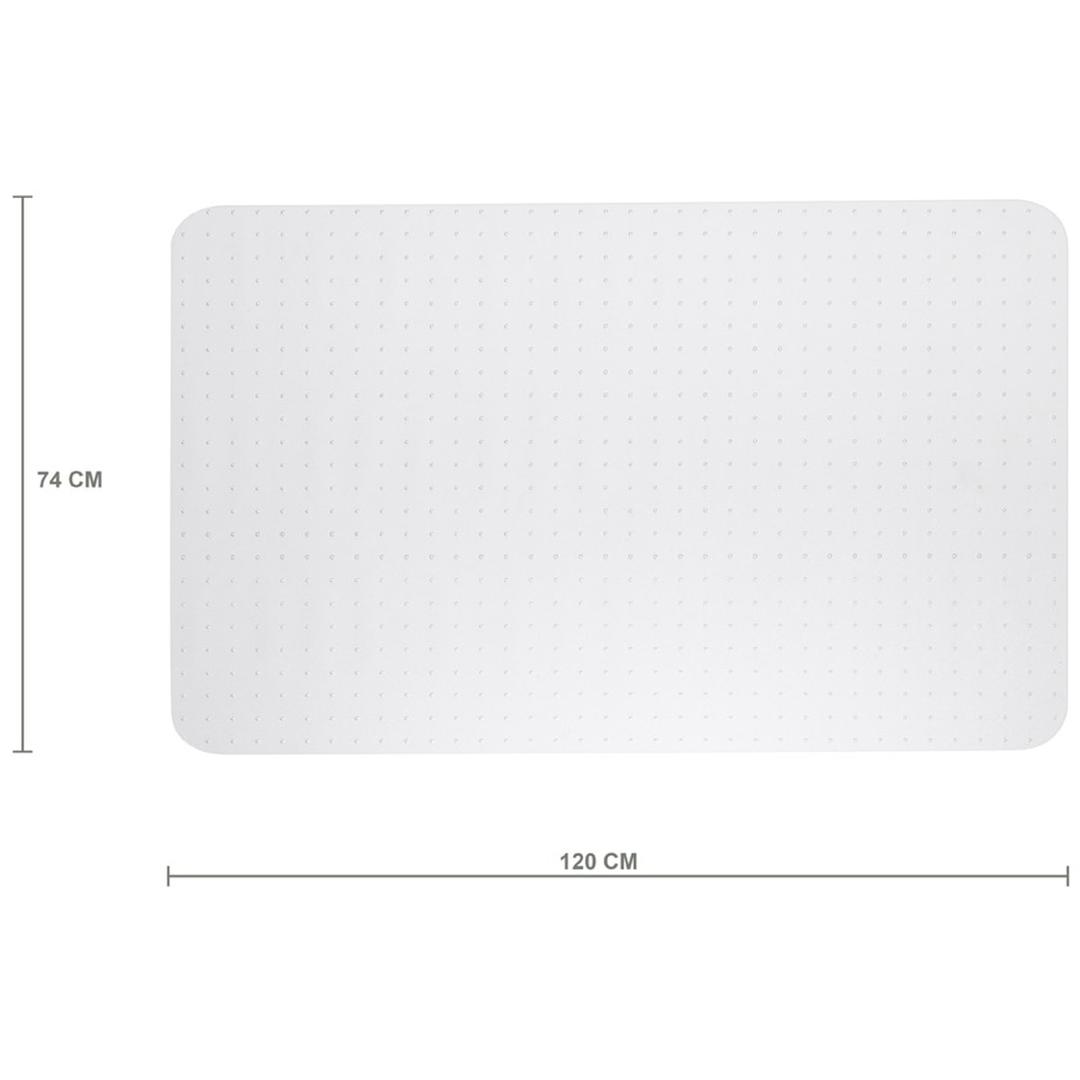 Tapis de sol de bureau transparent, 2,3 mm PET pour moquette RILLSTAB - Tapis de sol rillstab PET transparent pour moquette, 740 × 1200 mm, avec ses cotes