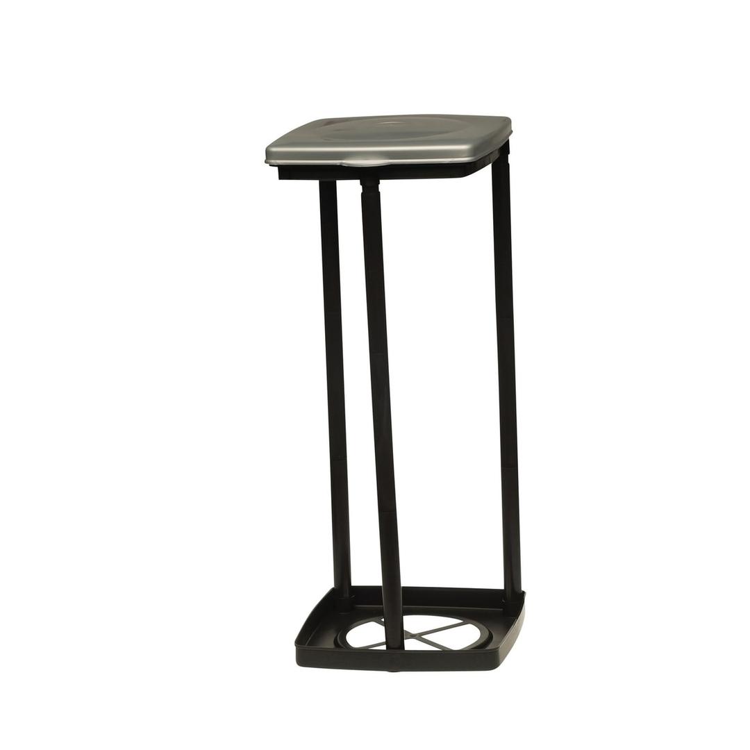 Support de sac poubelle avec couvercle easyclean KEEEPER - Support de sac poubelle keeeper easyclean, socle anthracite et couvercle argent