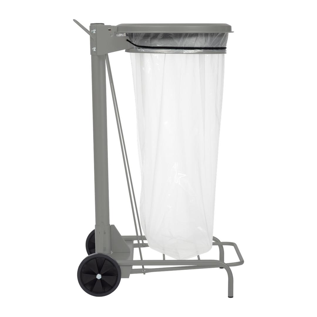 Support de sac mobile à pédale, 110 litres COLLECROULE ROSSIGNOL - Support de sac Rossignol COLLECROULE couvercle ouvert, tringle de pédale