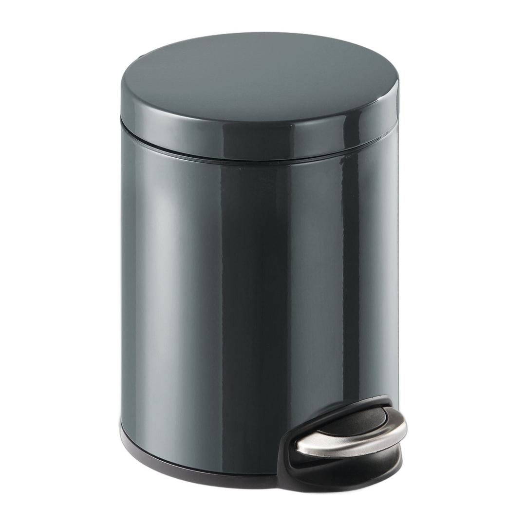 Poubelle d'intérieur à pédale, de 5 à 30 litres Poubelle à pédale ronde DURABLE - Poubelle à pédale ronde DURABLE anthracite 5 litres, vue de trois quarts