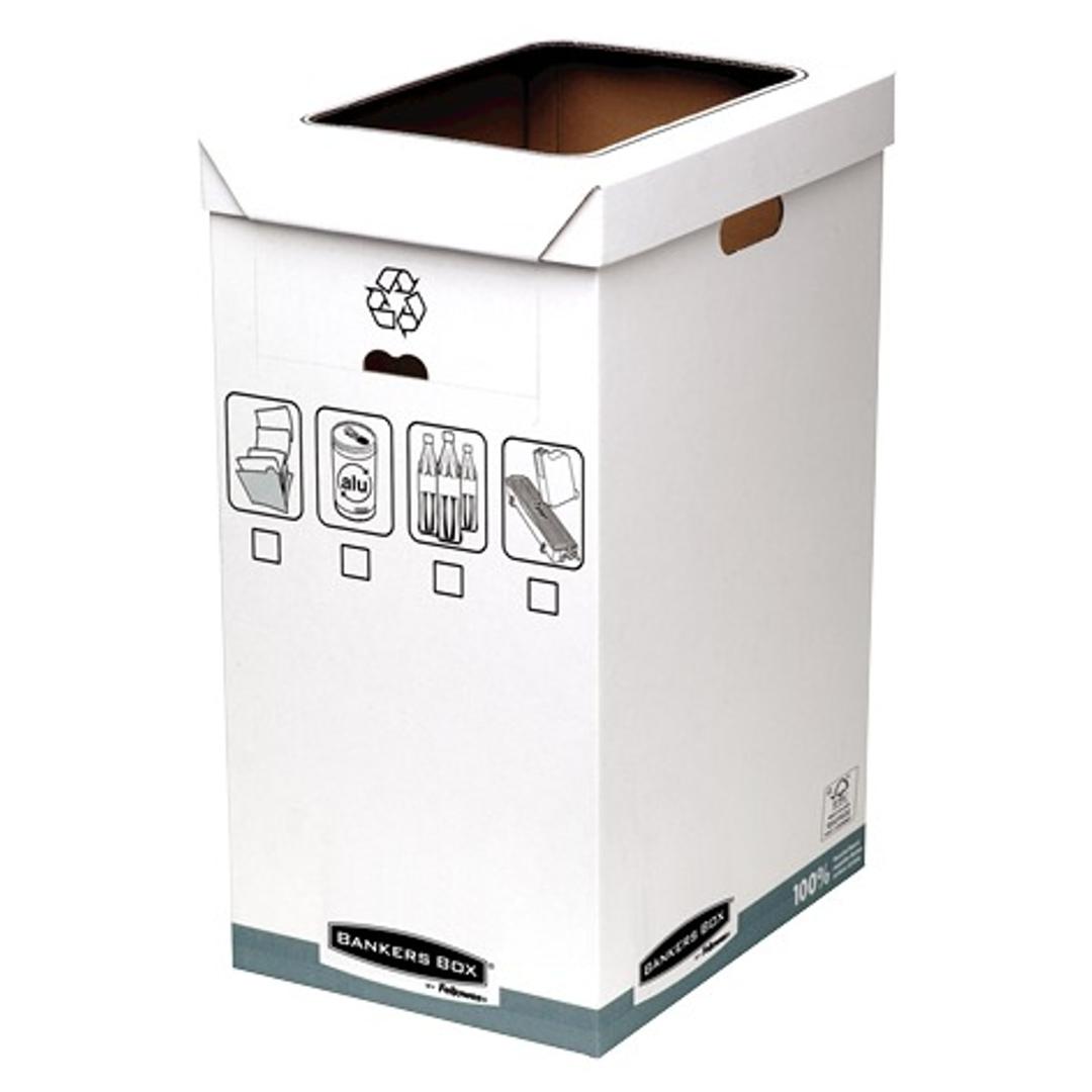 Poubelle de tri en carton, 90 litres System poubelle de tri FELLOWES - Poubelle de tri Fellowes BANKERS BOX System grise, vue d'ensemble